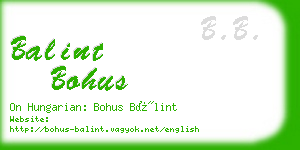 balint bohus business card